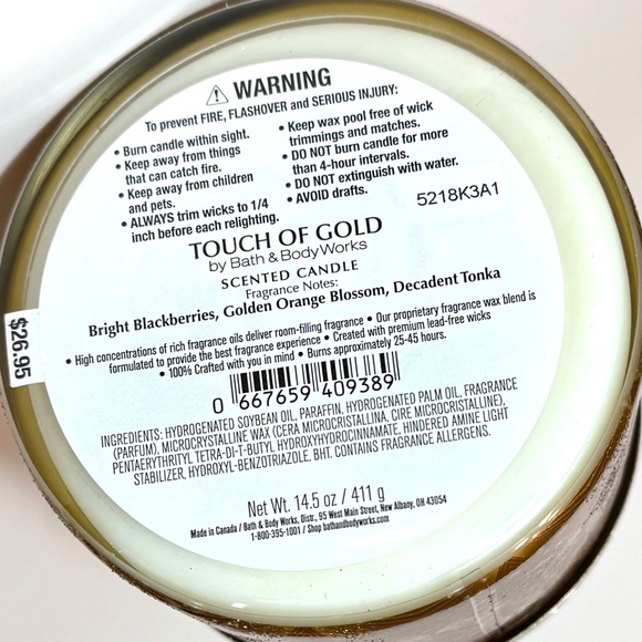 TOUCH OF GOLD 3-Wick Candle - Picture 3 of 3